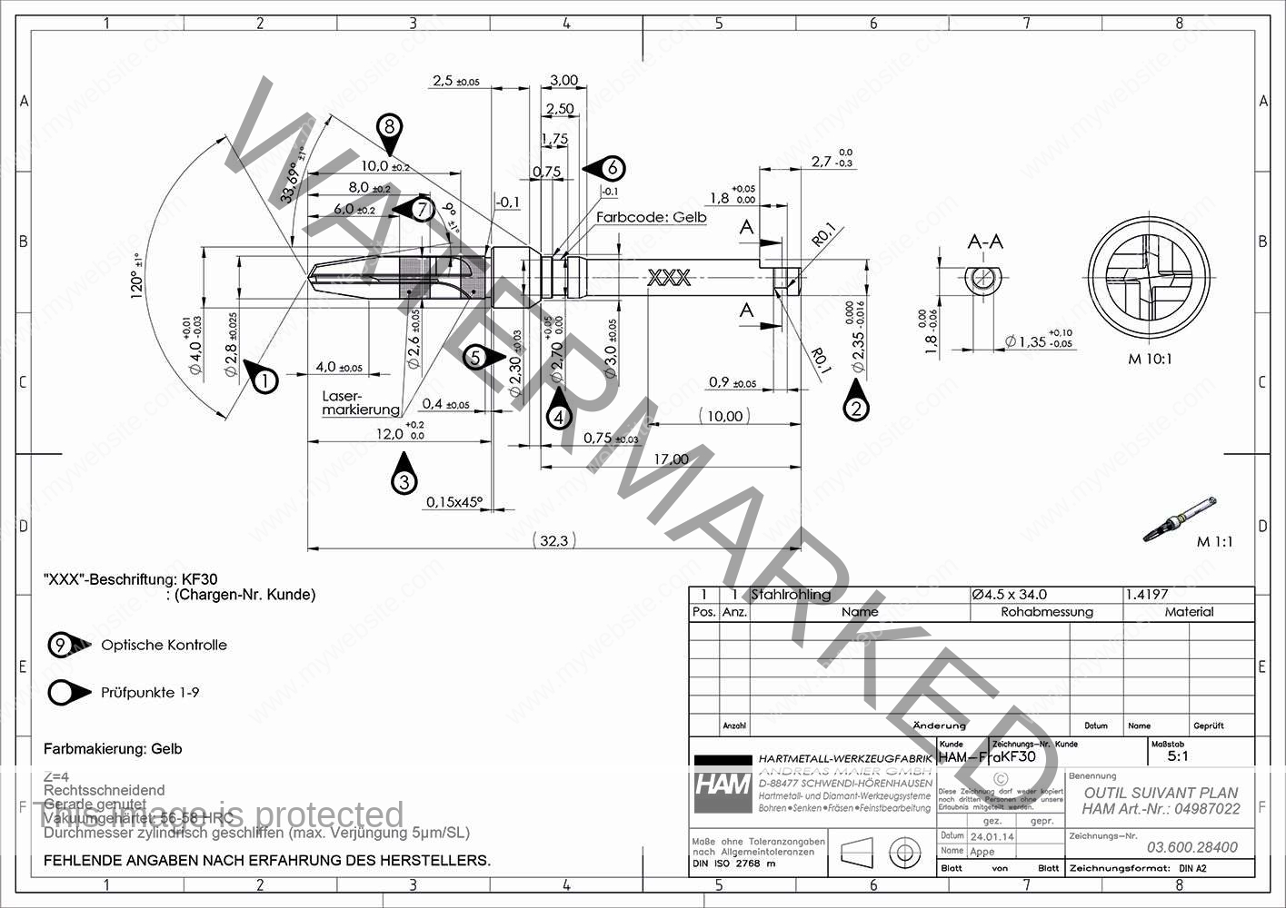 Precxis outils dentaires et medicaux - Plan Outils KF